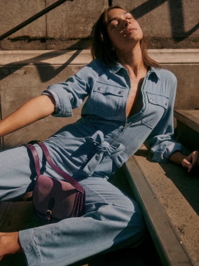 Sezane Bob Jumpsuit - Denim Jumpsuit